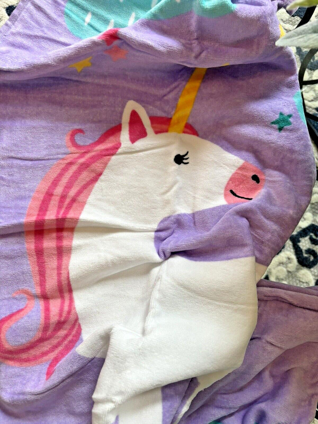 Pottery barn Disney BATH towel kid Beach UNICORN RAINBOW Travel school girl -