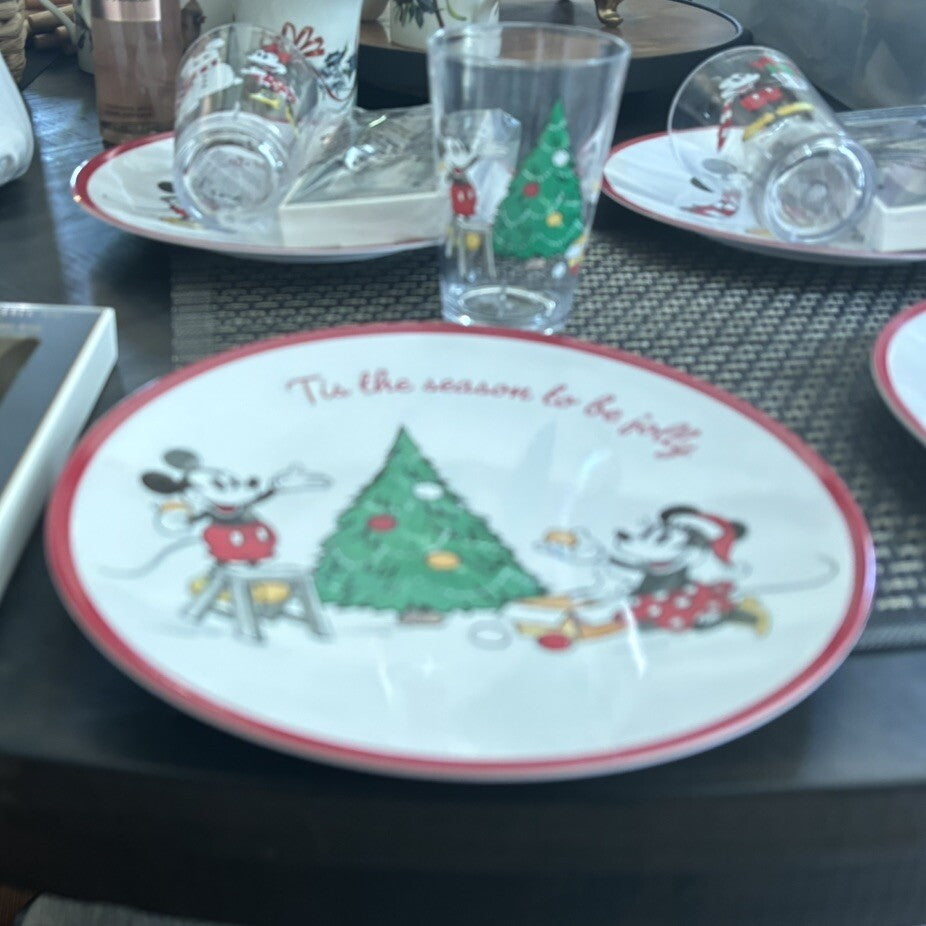 Pottery Barn Mickey Mouse Plate+CUP+PLACE MAT Christmas holiday Disney Gift ??1
