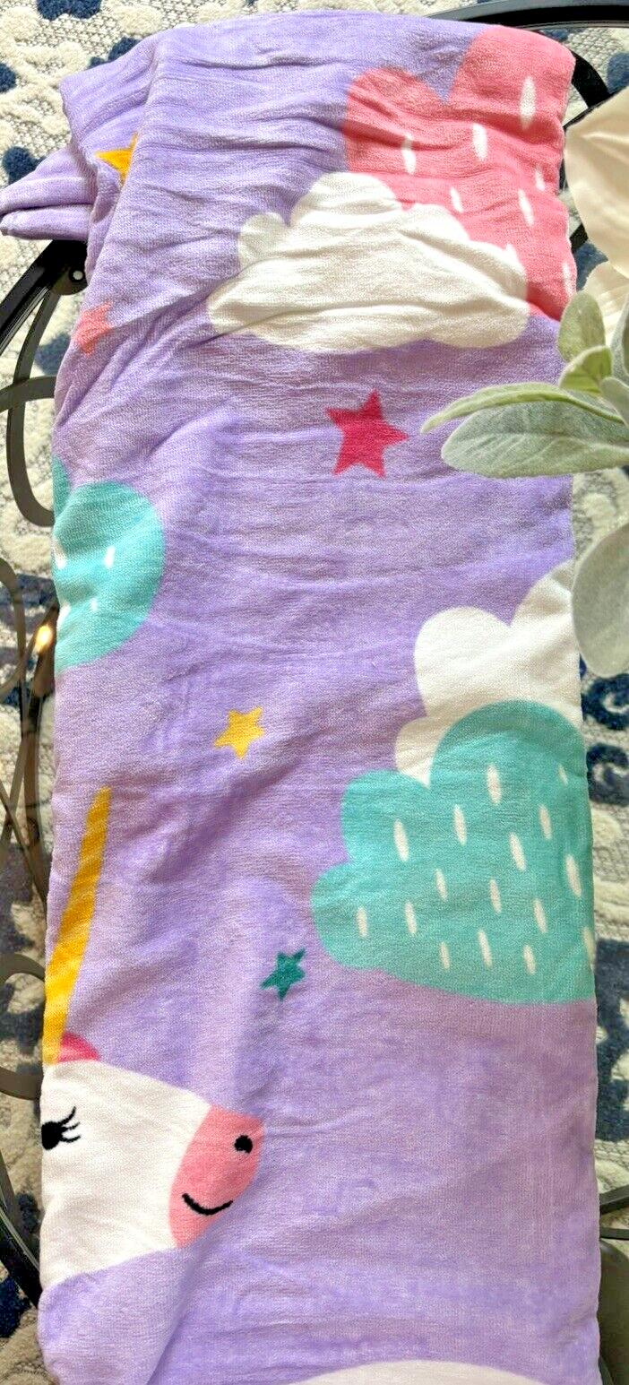 Pottery barn Disney BATH towel kid Beach UNICORN RAINBOW Travel school girl -