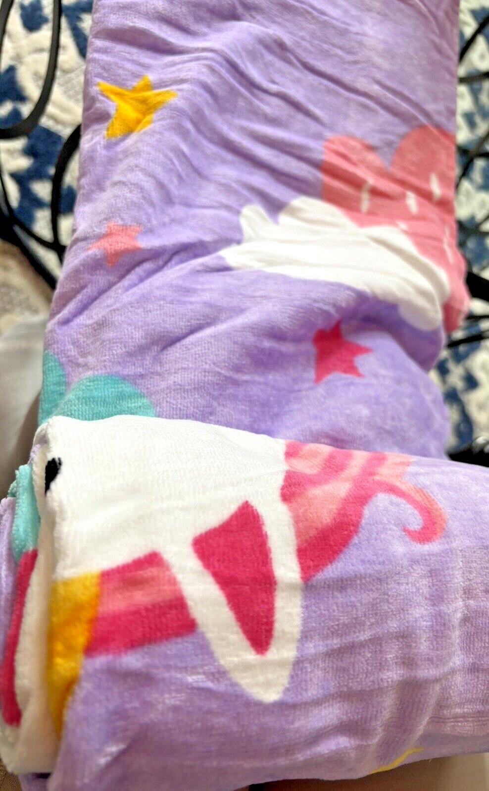 Pottery barn Disney BATH towel kid Beach UNICORN RAINBOW Travel school girl -