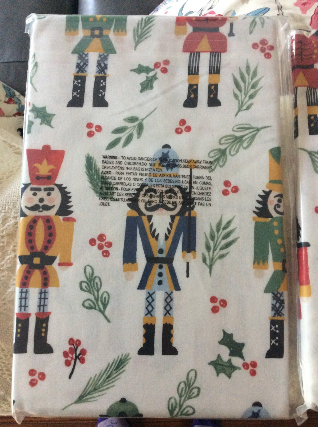 Garnet Hill holiday nutcracker Christmas KING Duvet cover Garland gift party {