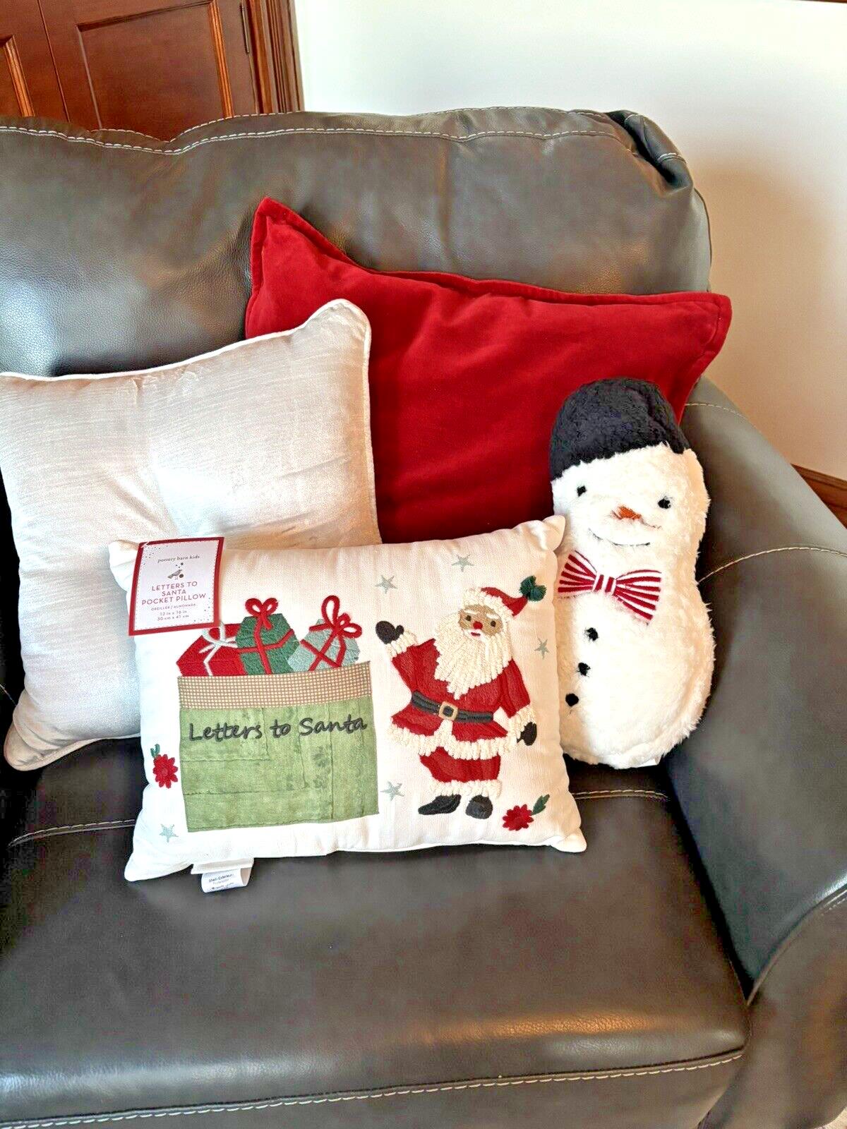 Disney Pottery Barn Snowman Christmas pillow Seuss Holiday Gift party boy girl q