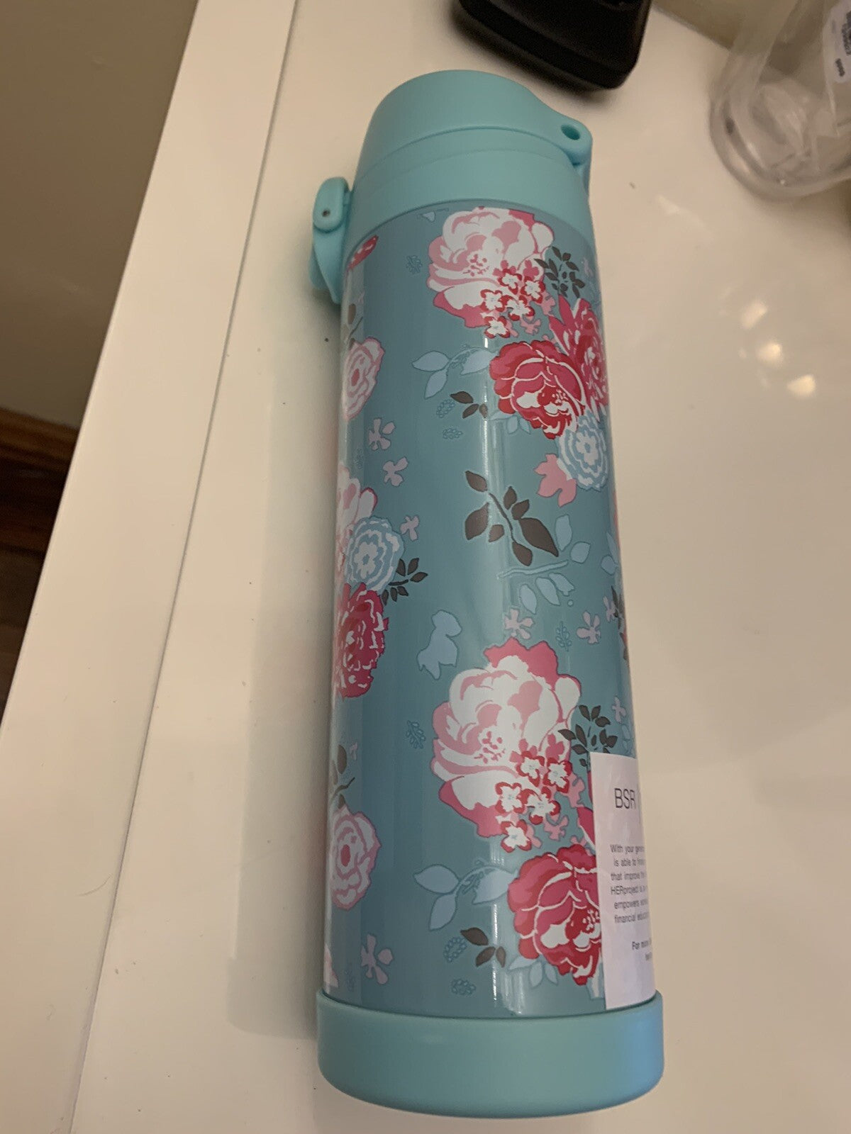 Pottery barn Garden Party Floral LARGE WATER BOTTLE school Travel gift college .