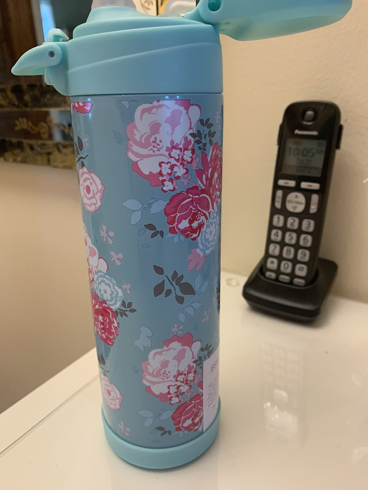 Pottery barn Garden Party Floral LARGE WATER BOTTLE school Travel gift college .