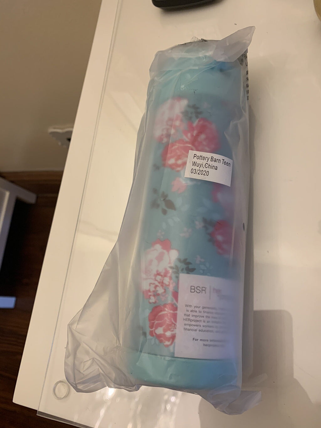 Pottery barn Garden Party Floral LARGE WATER BOTTLE school Travel gift college .
