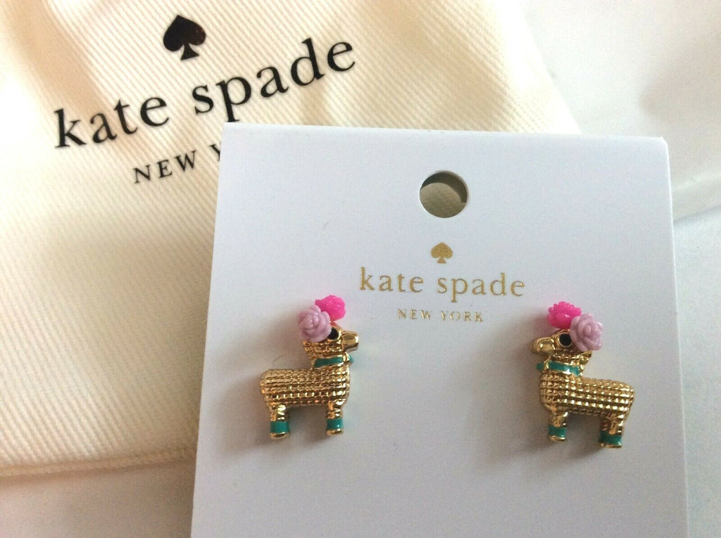Kate Spade holiday Post earrings + BAG unicorn gold birthday School party GIFT 1