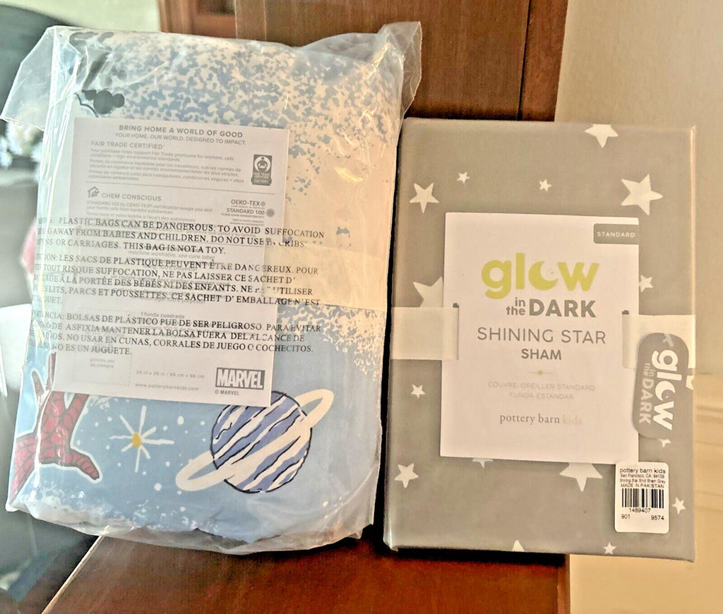 Pottery barn MARVEL Avengers superHERO Sham gift school bed comic star SET kid -