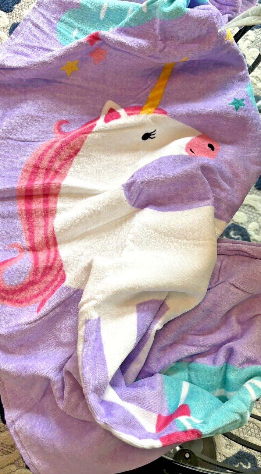 Pottery barn Disney BATH towel kid Beach UNICORN RAINBOW Travel school girl -