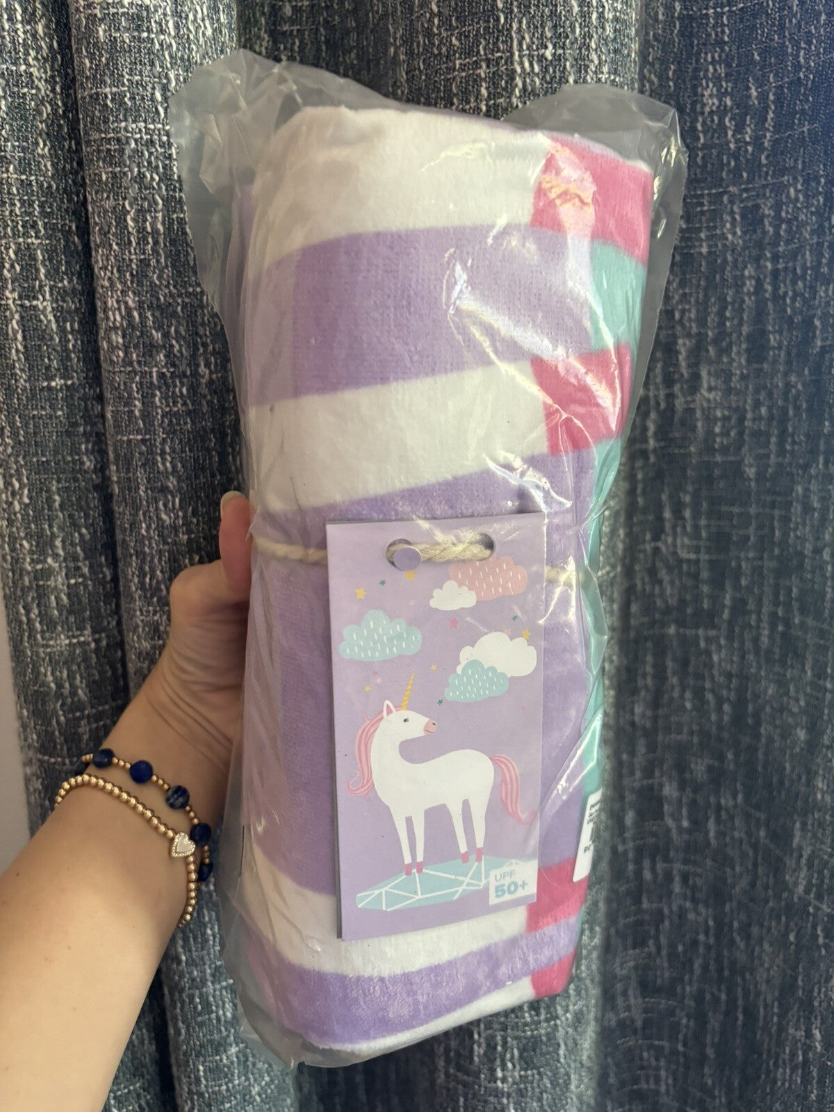 Pottery barn Disney BATH towel kid Beach UNICORN RAINBOW Travel school girl -