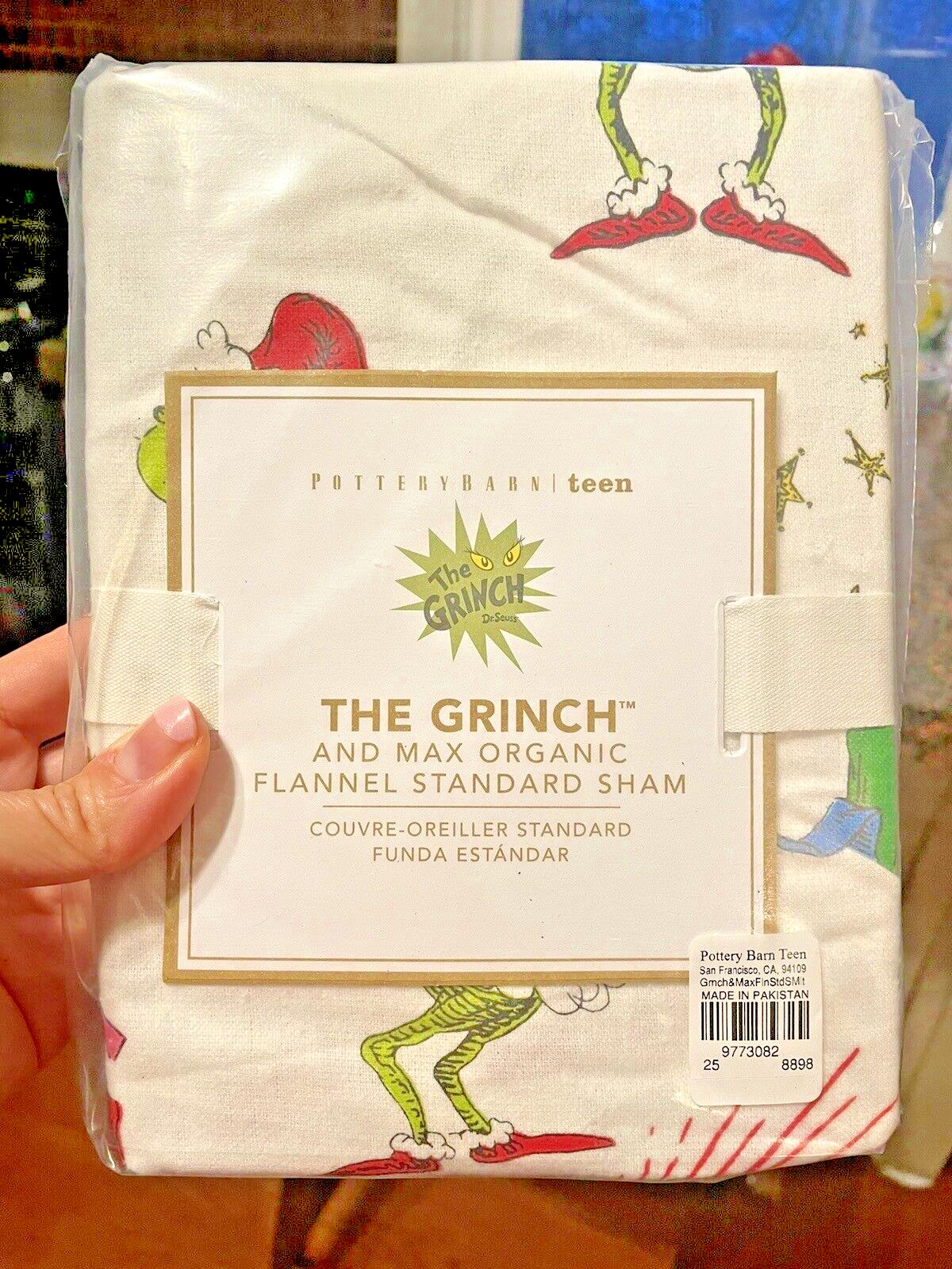 Pottery Barn Grinch Christmas Seuss Holiday Disney Gift party kid pillow sham '