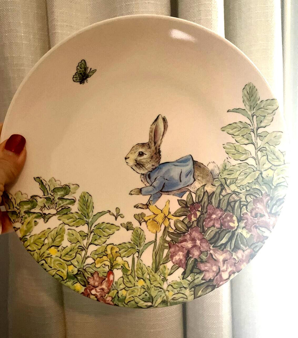 Disney Pottery Barn Peter rabbit PLATE Easter bunny gift garden holiday party 1