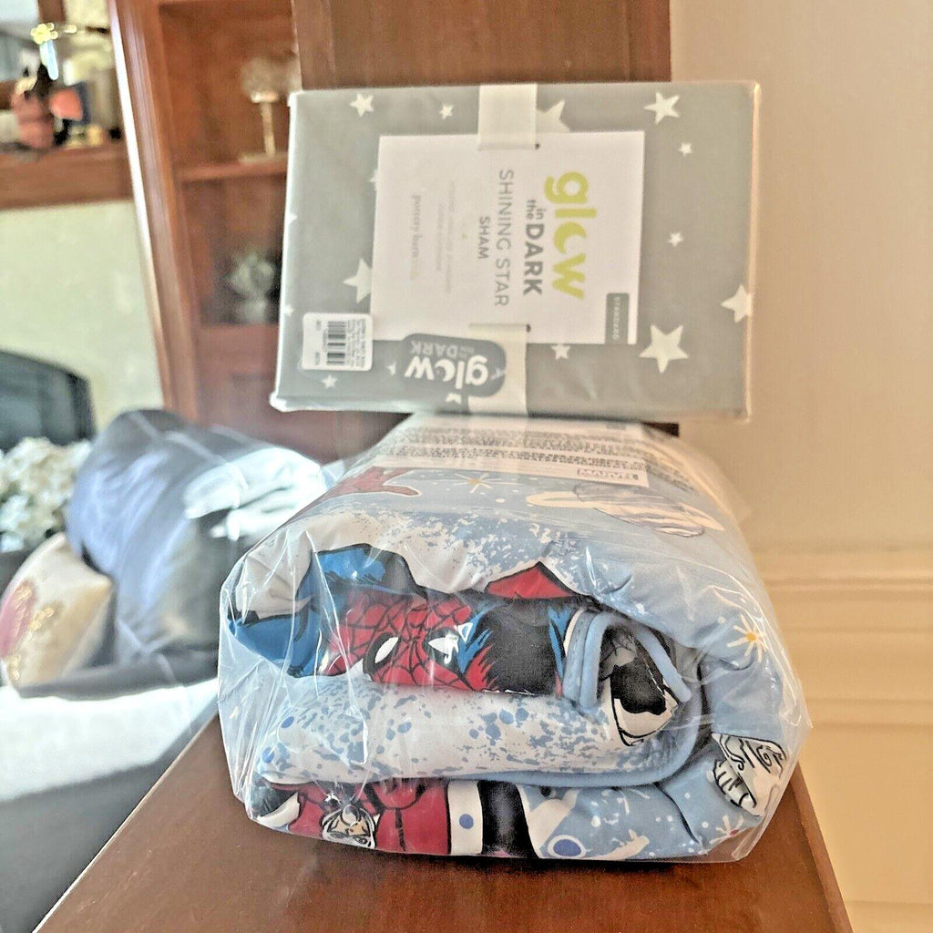 Pottery barn MARVEL Avengers superHERO Sham gift school bed comic star SET kid -
