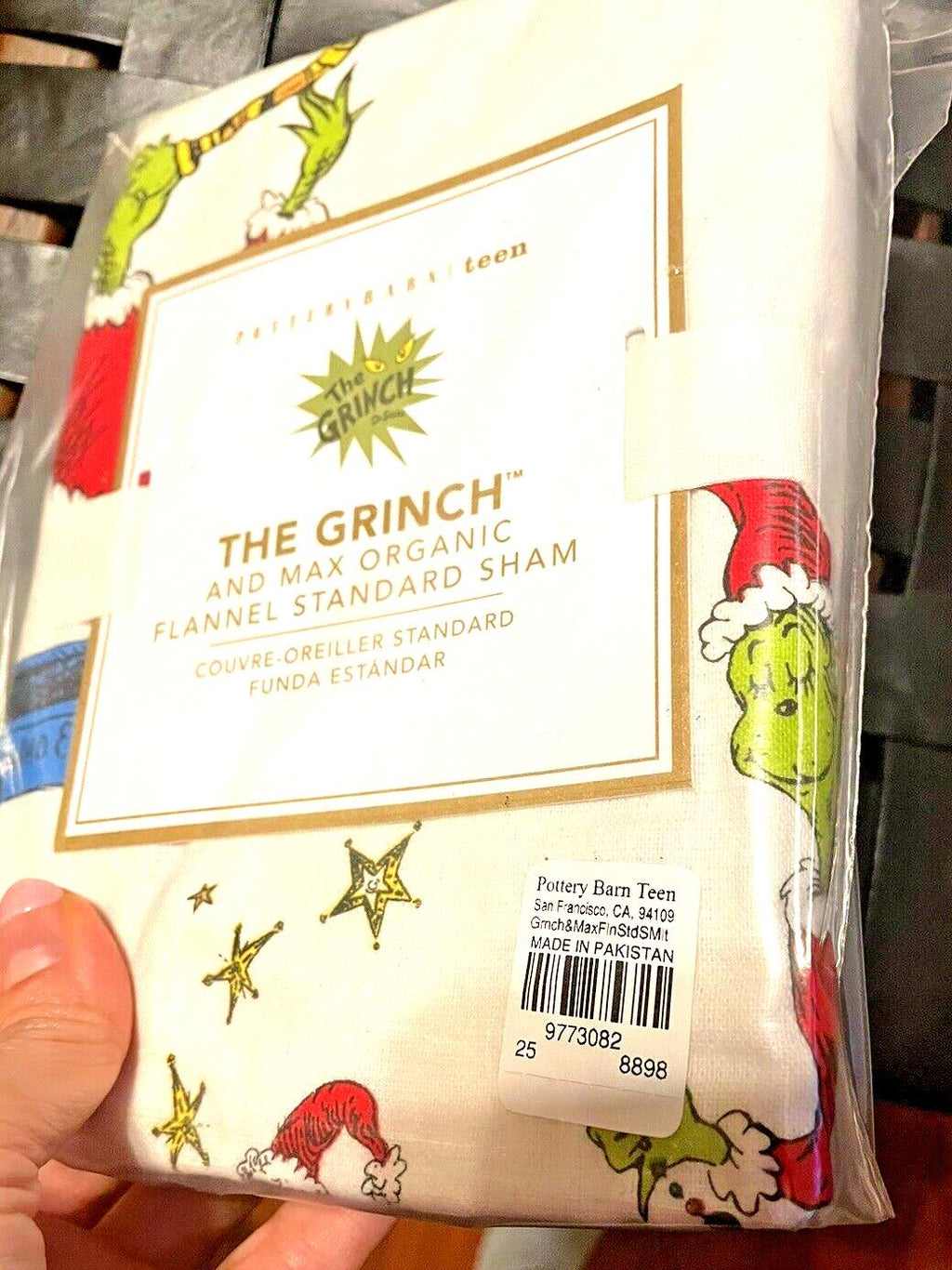 Pottery Barn Grinch Christmas Seuss Holiday Disney Gift party kid pillow sham '