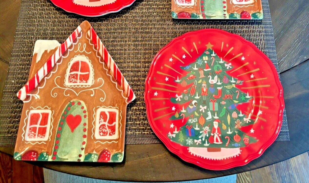 Pottery Barn Disney holiday Nutcracker Christmas Gingerbread plate party SET 2 !