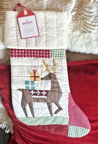 Pottery Barn Holiday Christmas stocking gift party quilted tree Disney SET 2 n