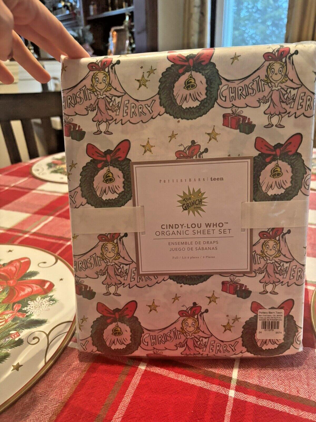 Pottery Barn GRINCH FULL SHEET SET Seuss kid holiday Wreath party school gift ]