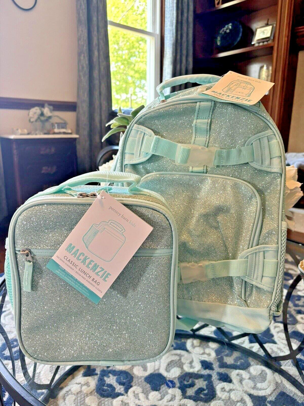 Pottery Barn School BACKPACK LUNCH WATER Didney Frozen glitter travel set girl 3