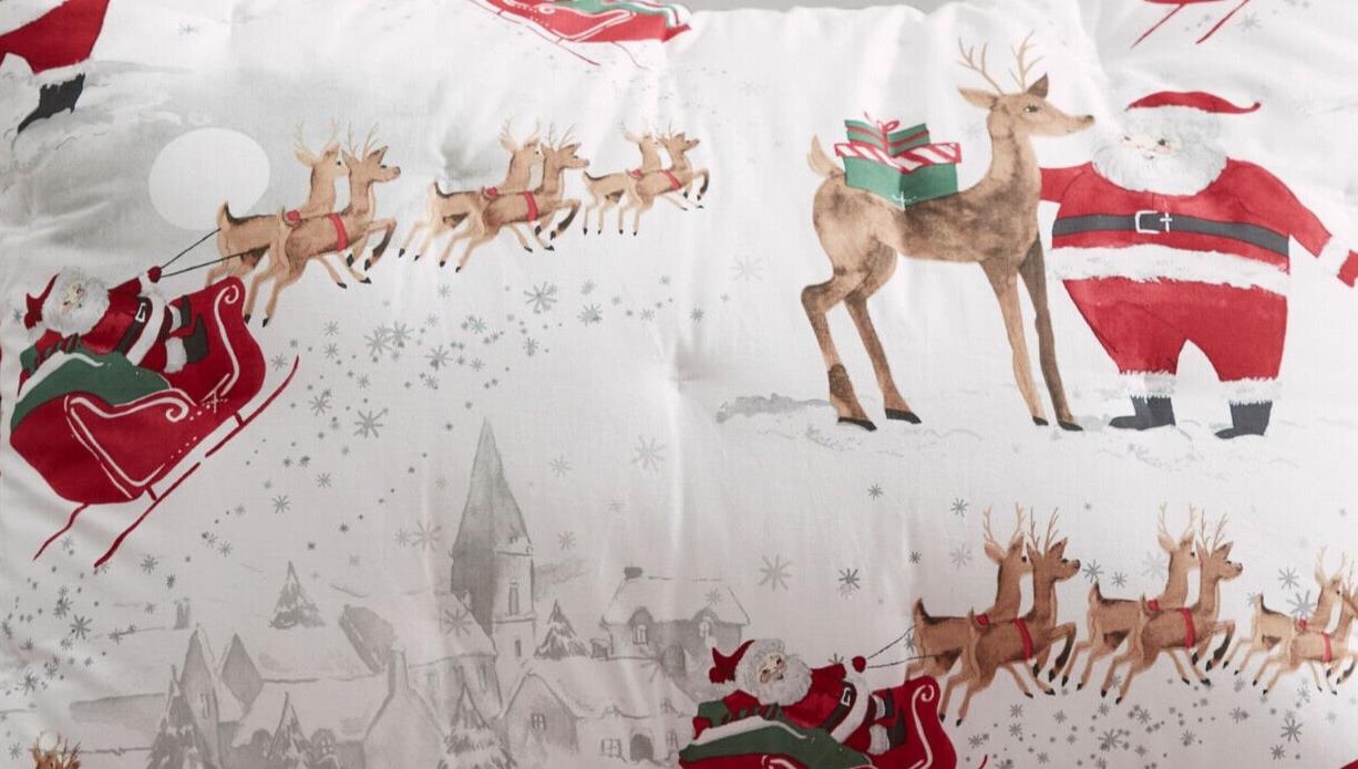 Pottery Barn Christmas Holiday Pillow SHAM Heritage Rudolph Santa Party Disney {