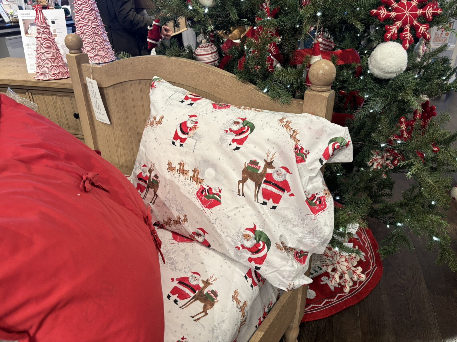 Pottery Barn holiday Christmas Rudolph heritage village Disney Pillowcase kids y