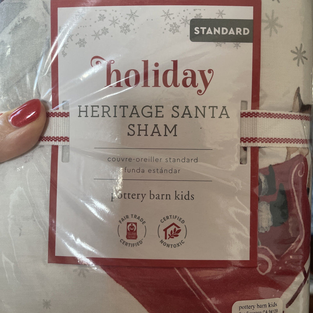 Pottery Barn Christmas Holiday Pillow SHAM Heritage Rudolph Santa Party Disney {