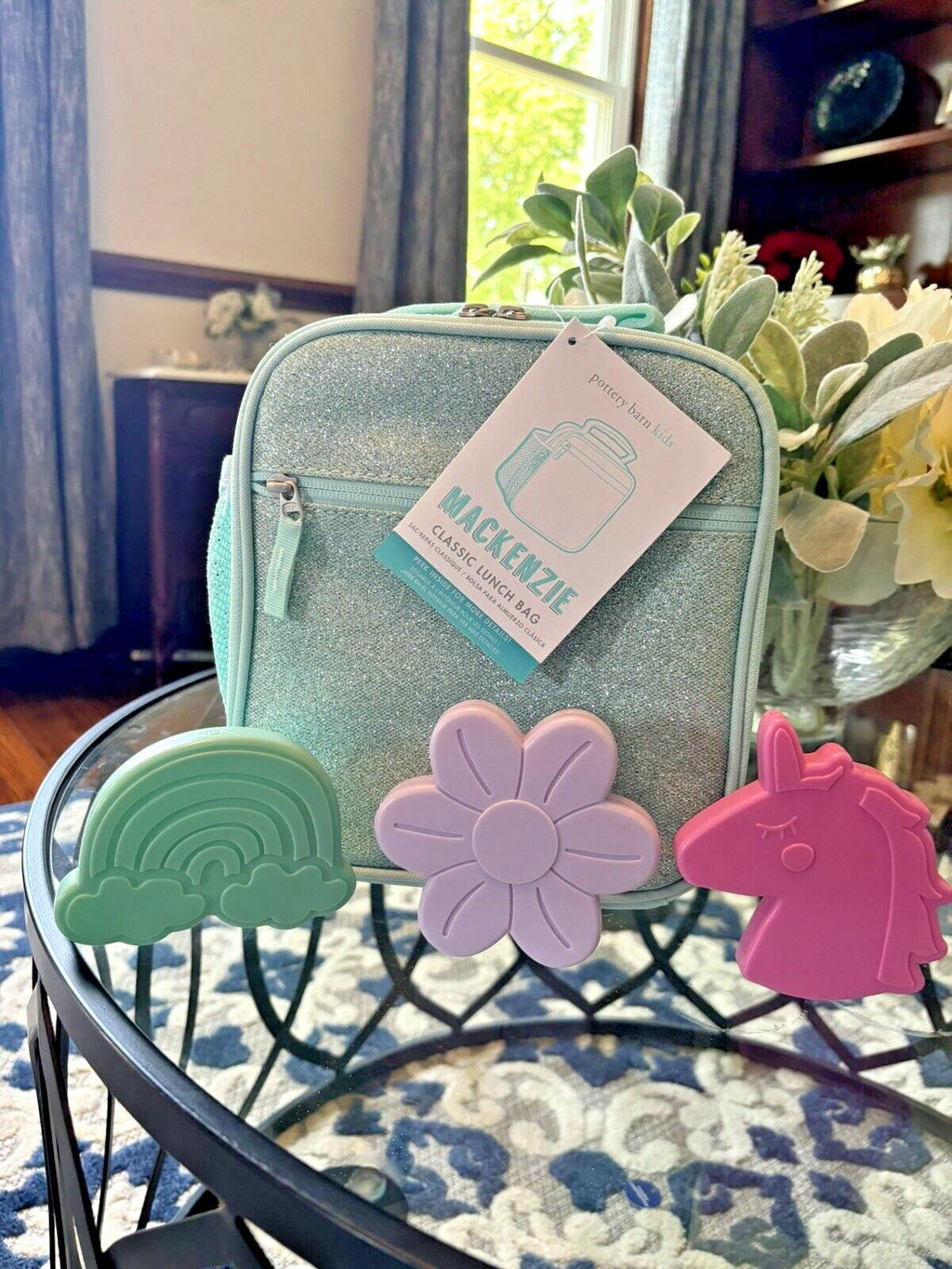 Pottery Barn School BACKPACK LUNCH WATER Didney Frozen glitter travel set girl 3