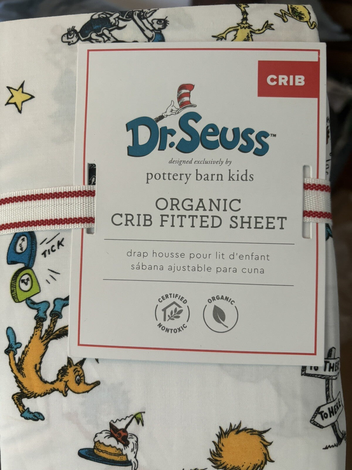 Pottery barn Disney Toddler SHEET baby crib Seuss Holiday Gift school pre-k  q