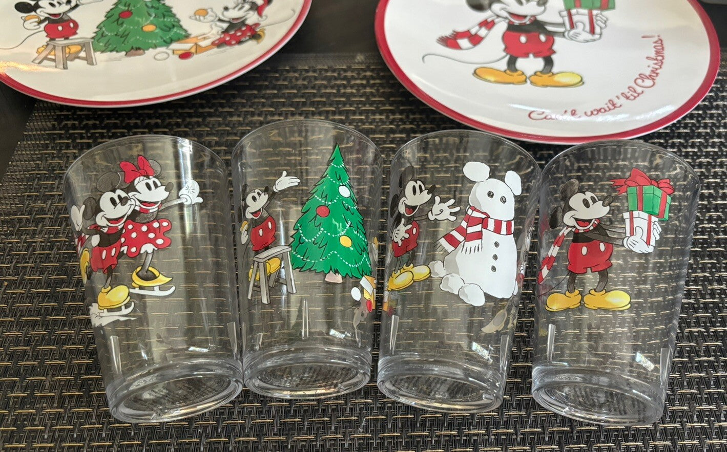 Pottery Barn holiday Christmas Mickey Mouse Minnie Disney party Kid Cup Set 4