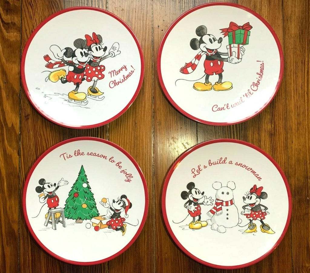 Pottery Barn Holiday Mickey Mouse Dinner Set Plate Disney Christmas party kid 8p