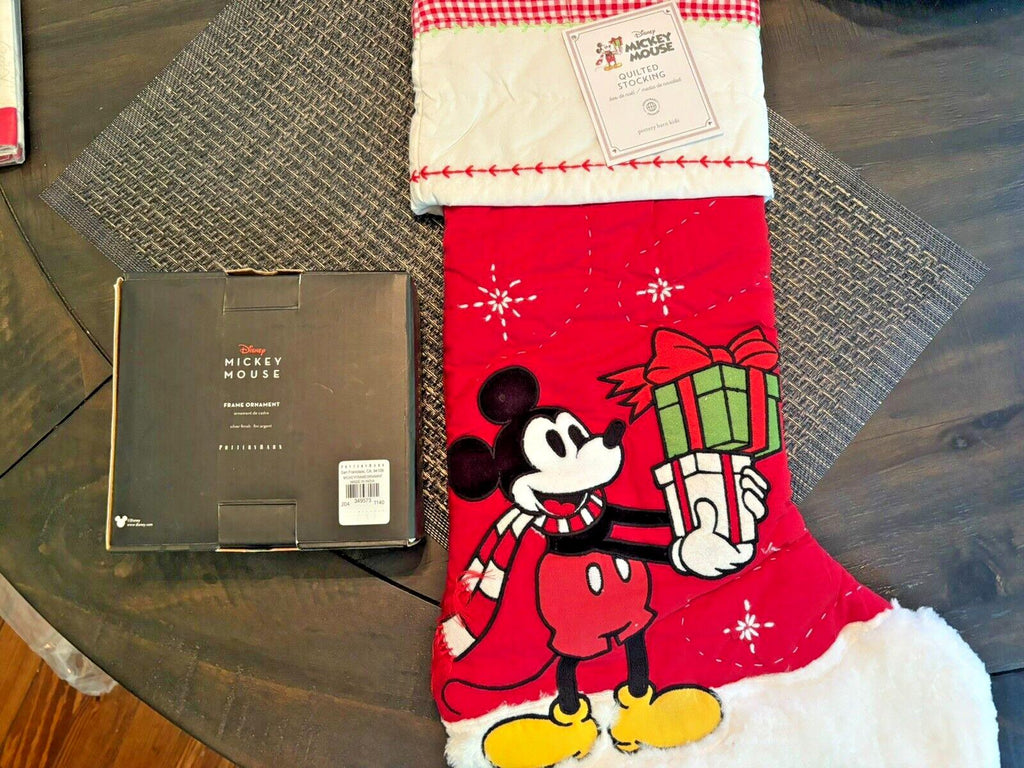 Pottery Barn Disney Mickey Mouse Christmas Stocking Ornament Holiday gift kids =