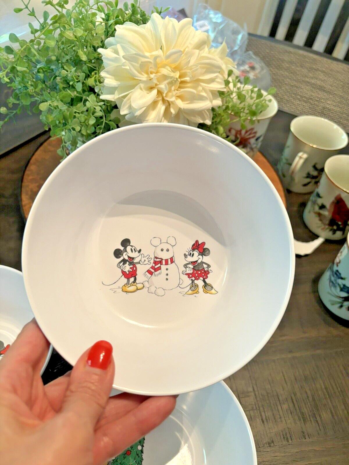 Pottery Barn Holiday Mickey Mouse Dinner Set Plate Disney Christmas party kid 8p