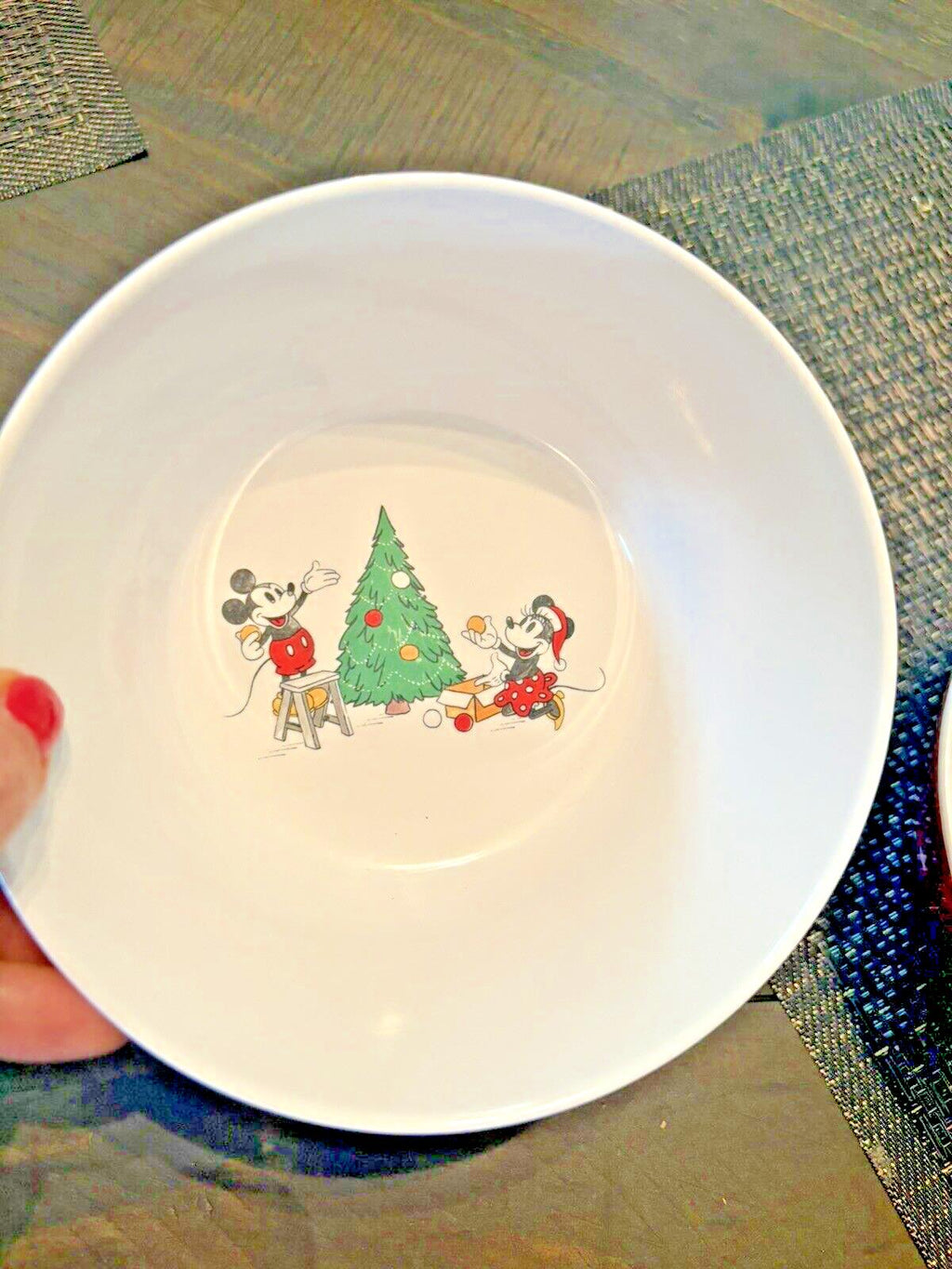 Pottery Barn Holiday Mickey Mouse Dinner Set Plate Disney Christmas party kid 8p