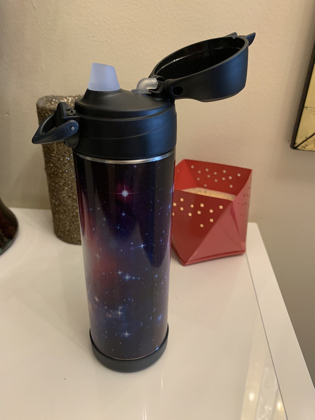 Pottery barn Disney WATER BOTTLE LARGE Galaxy 17 oz school Super nova space .