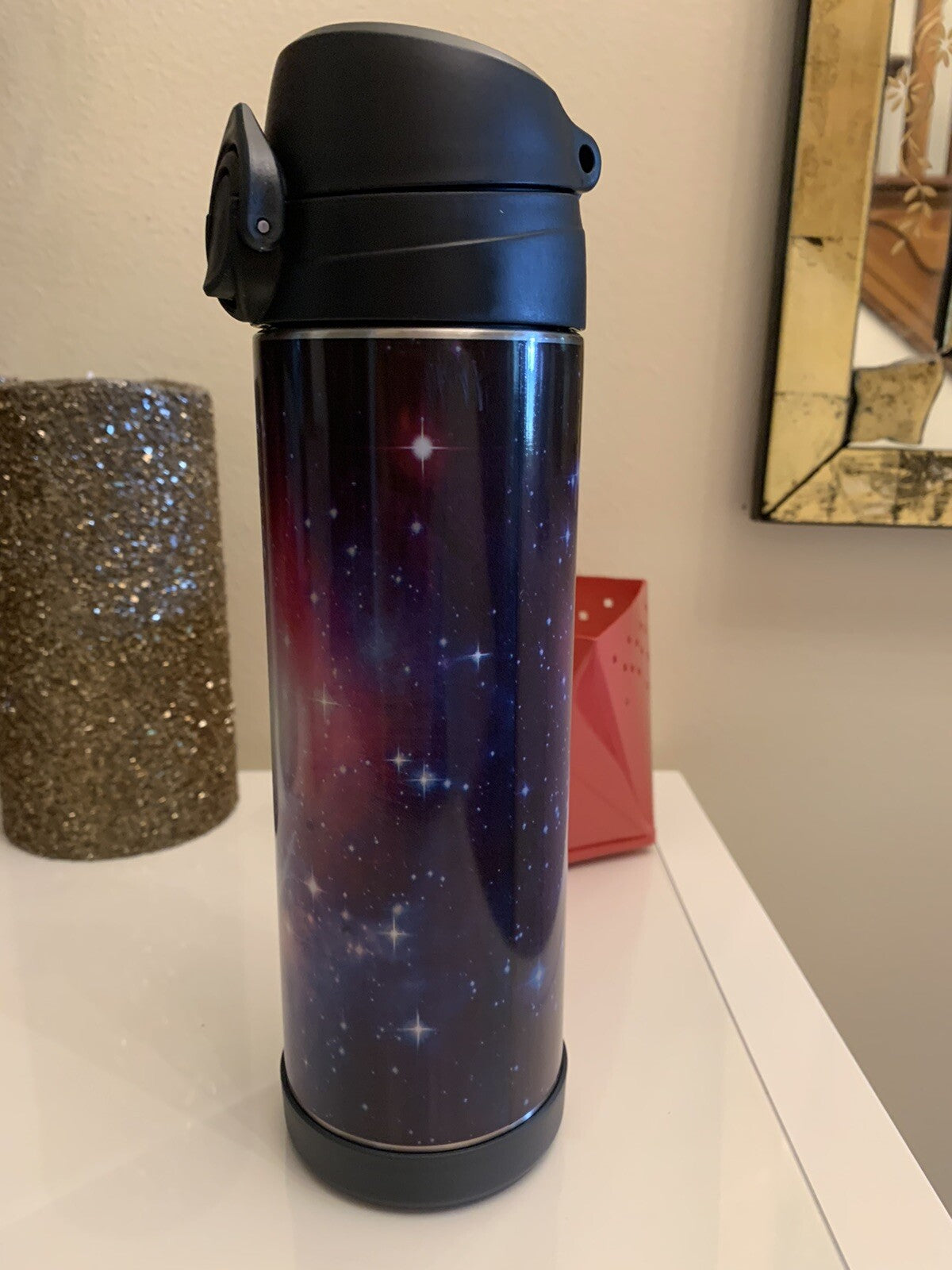 Pottery barn Disney WATER BOTTLE LARGE Galaxy 17 oz school Super nova space .