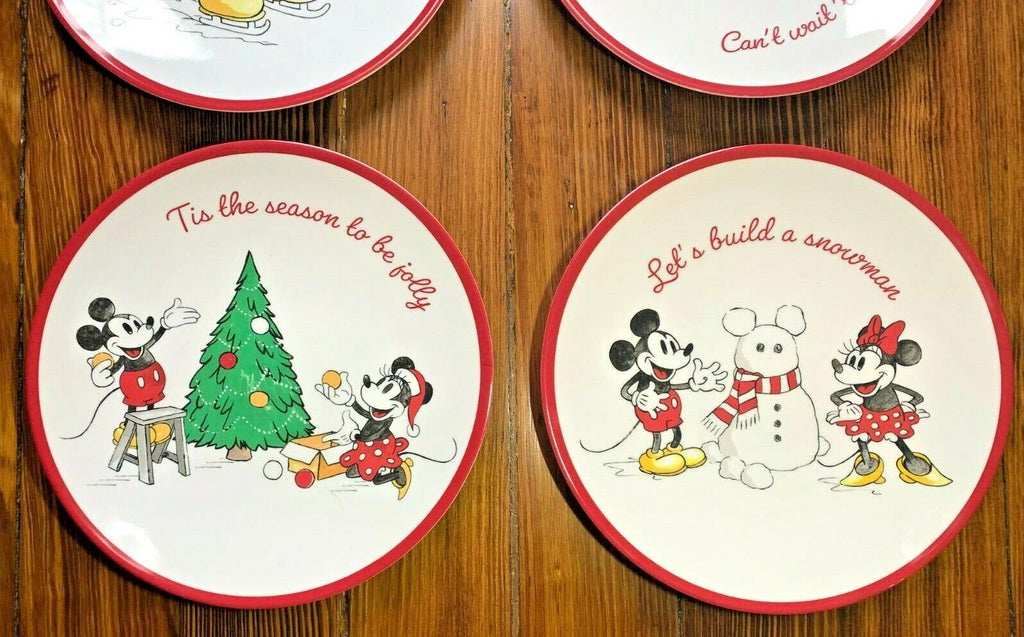 Pottery Barn Holiday Mickey Mouse Dinner Set Plate Disney Christmas party kid 8p