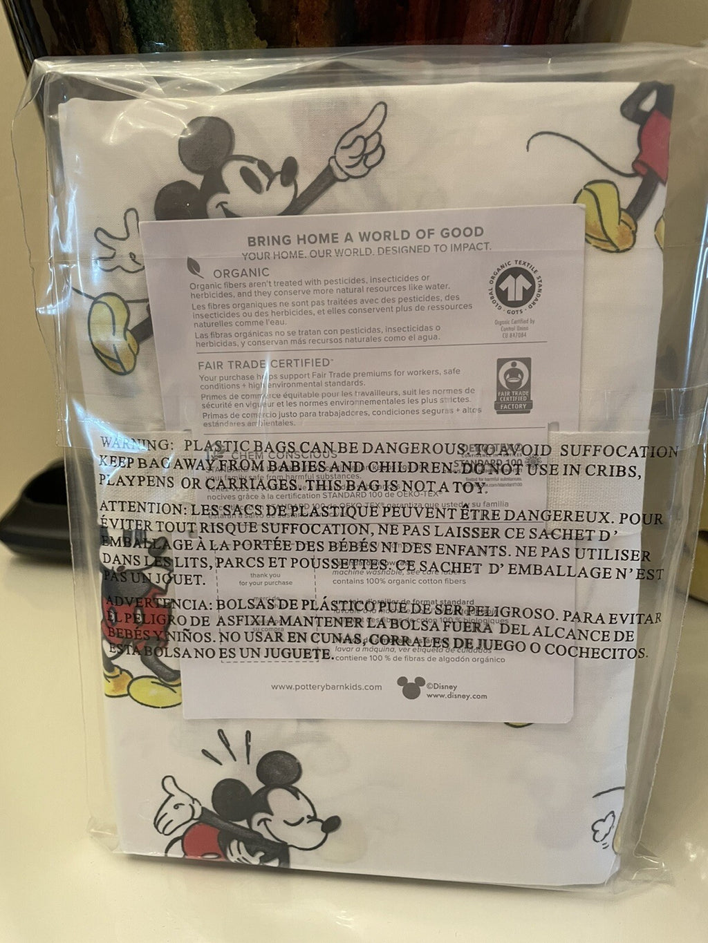 Disney Pottery Barn Mickey Mouse holiday PILLOW case birthday party school kid q