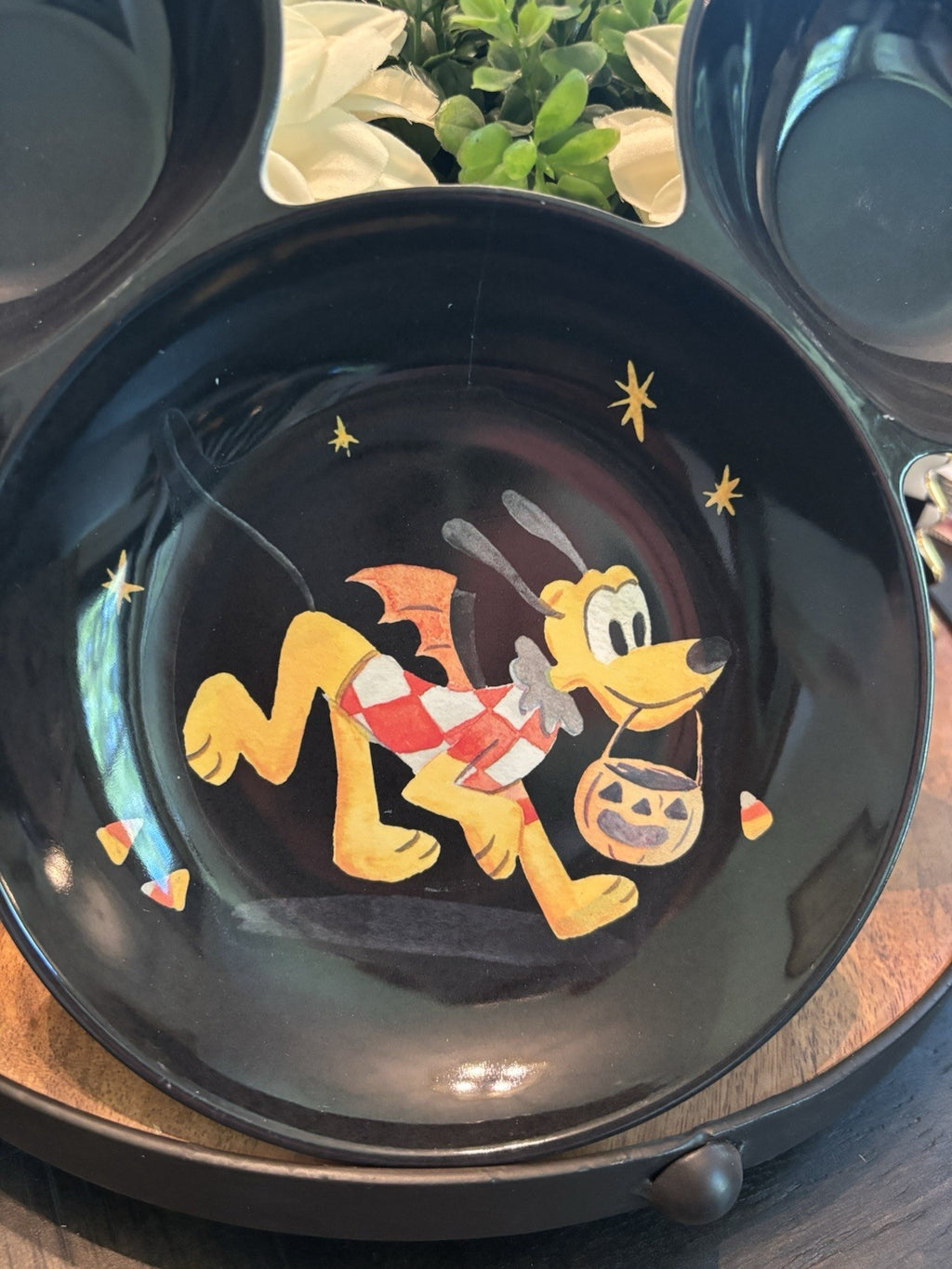 Pottery Barn Disney Mickey Mouse Plate Halloween SummerWeen  Party Pluto dog 1