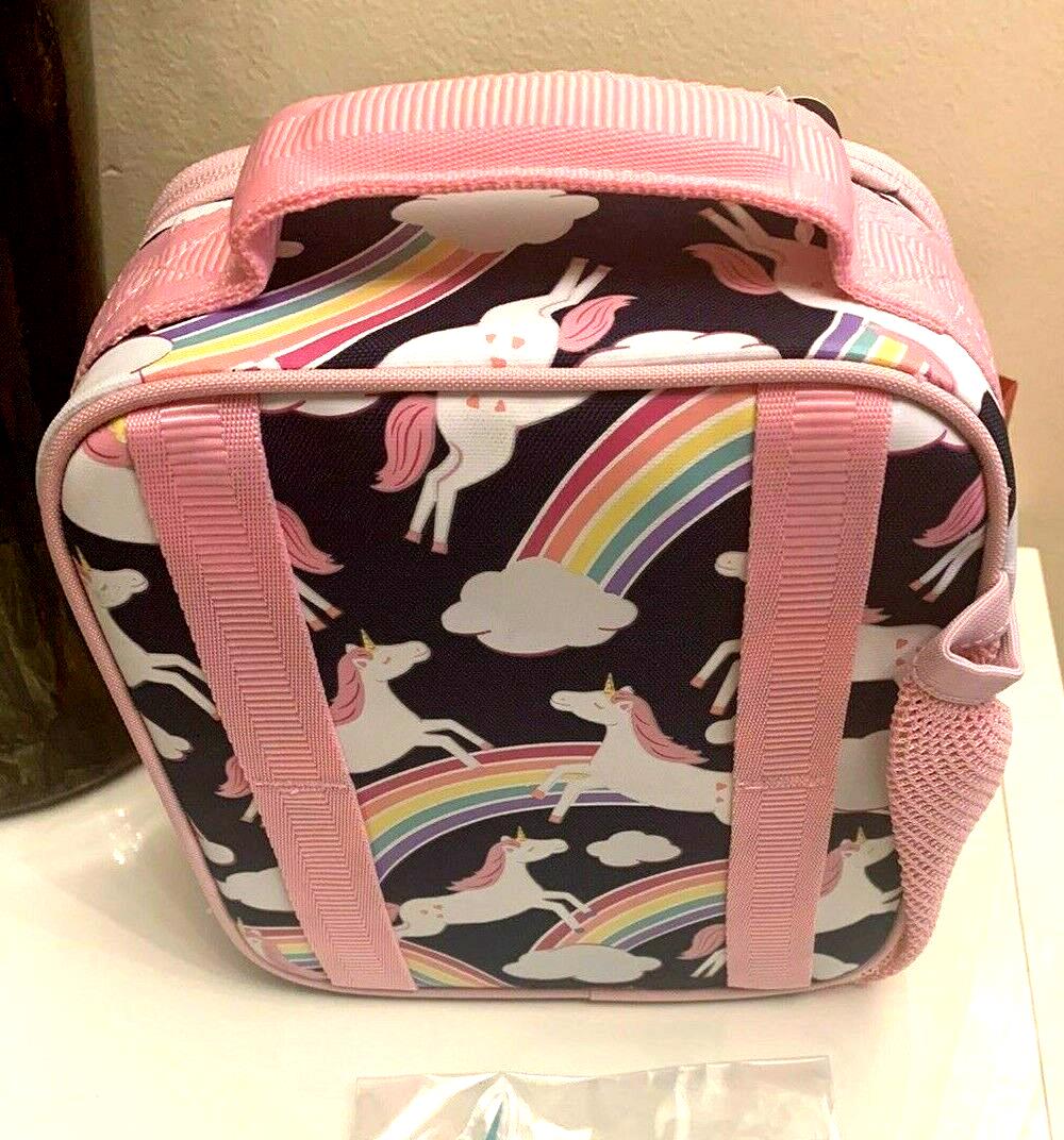 Pottery Barn LUNCH BOX BAG Disney School +WATER BOTTLE+ICE rainbow pink set .