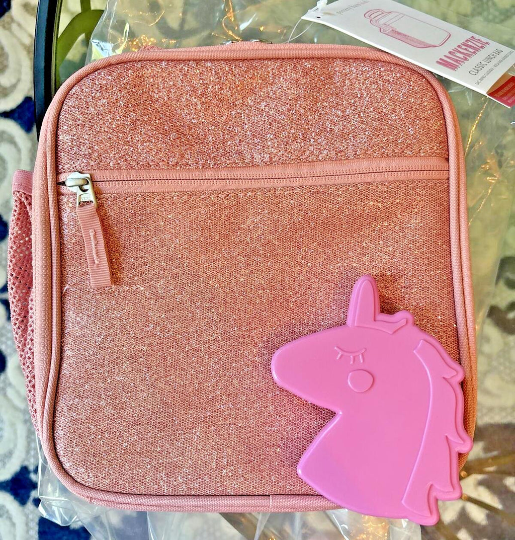 Pottery Barn LUNCH BOX BAG School Glitter+ Unicorn Barbie girl Travel SET h