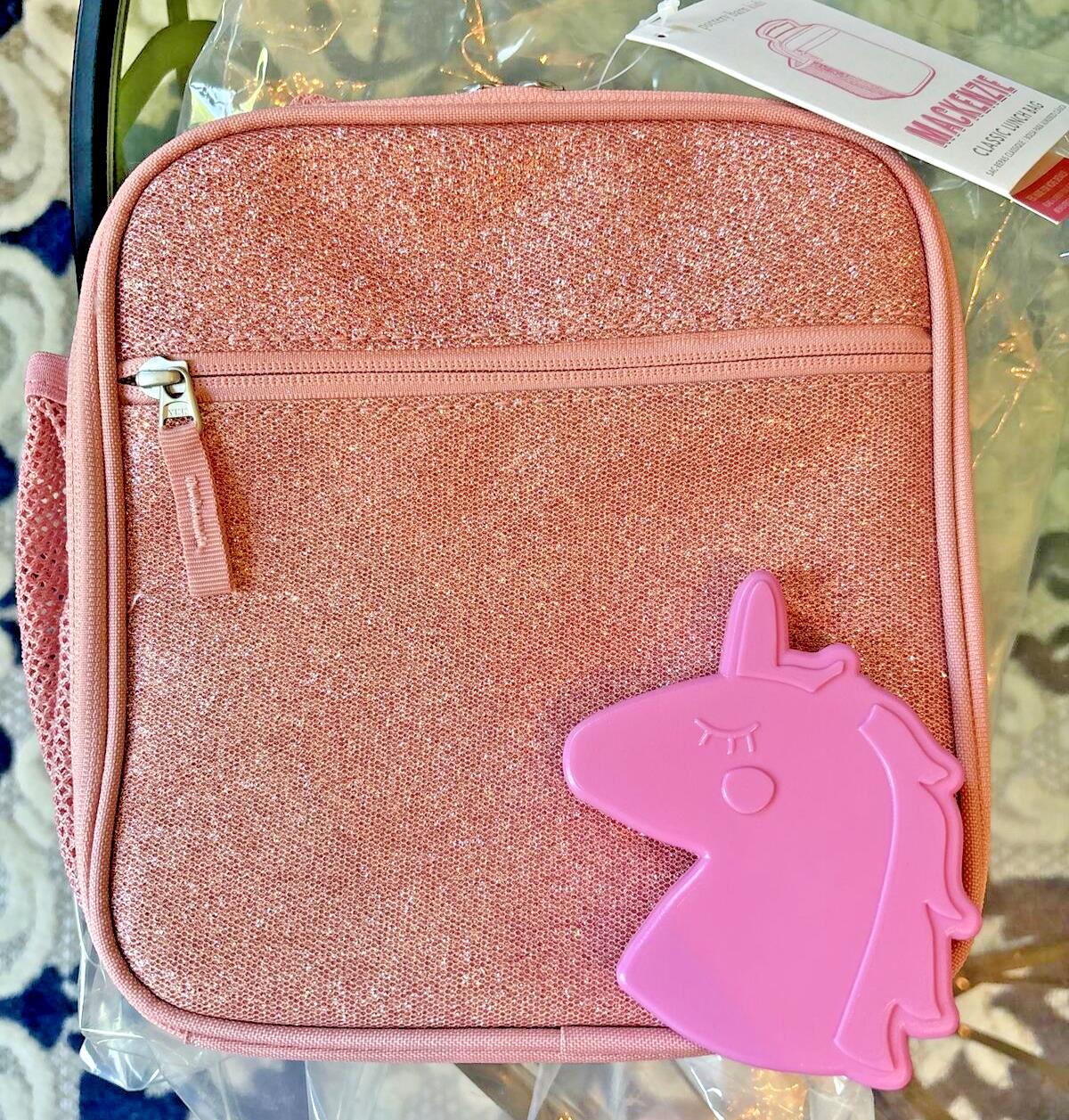 Pottery Barn LUNCH BOX BAG School Glitter+ Unicorn Barbie girl Travel SET h