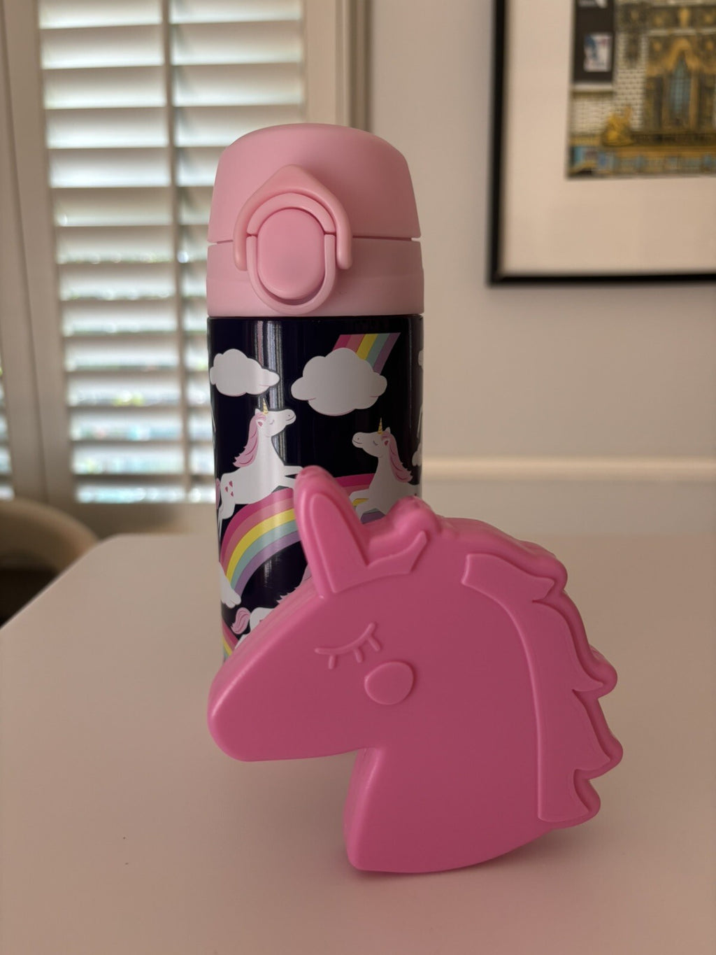 Pottery Barn LUNCH BOX BAG Disney School +WATER BOTTLE+ICE rainbow pink set .