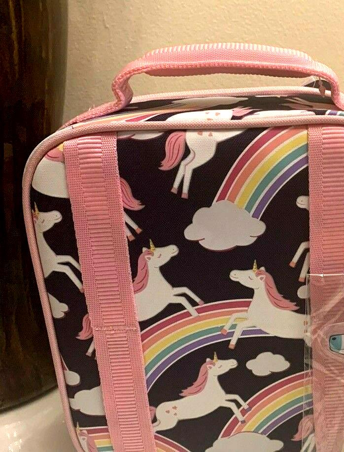 Pottery Barn LUNCH BOX BAG Disney School +WATER BOTTLE+ICE rainbow pink set .