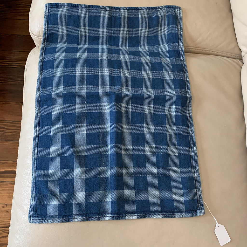 Pottery Barn Plaid Pillow Sham Disney holiday party gift blue check buffalo 1
