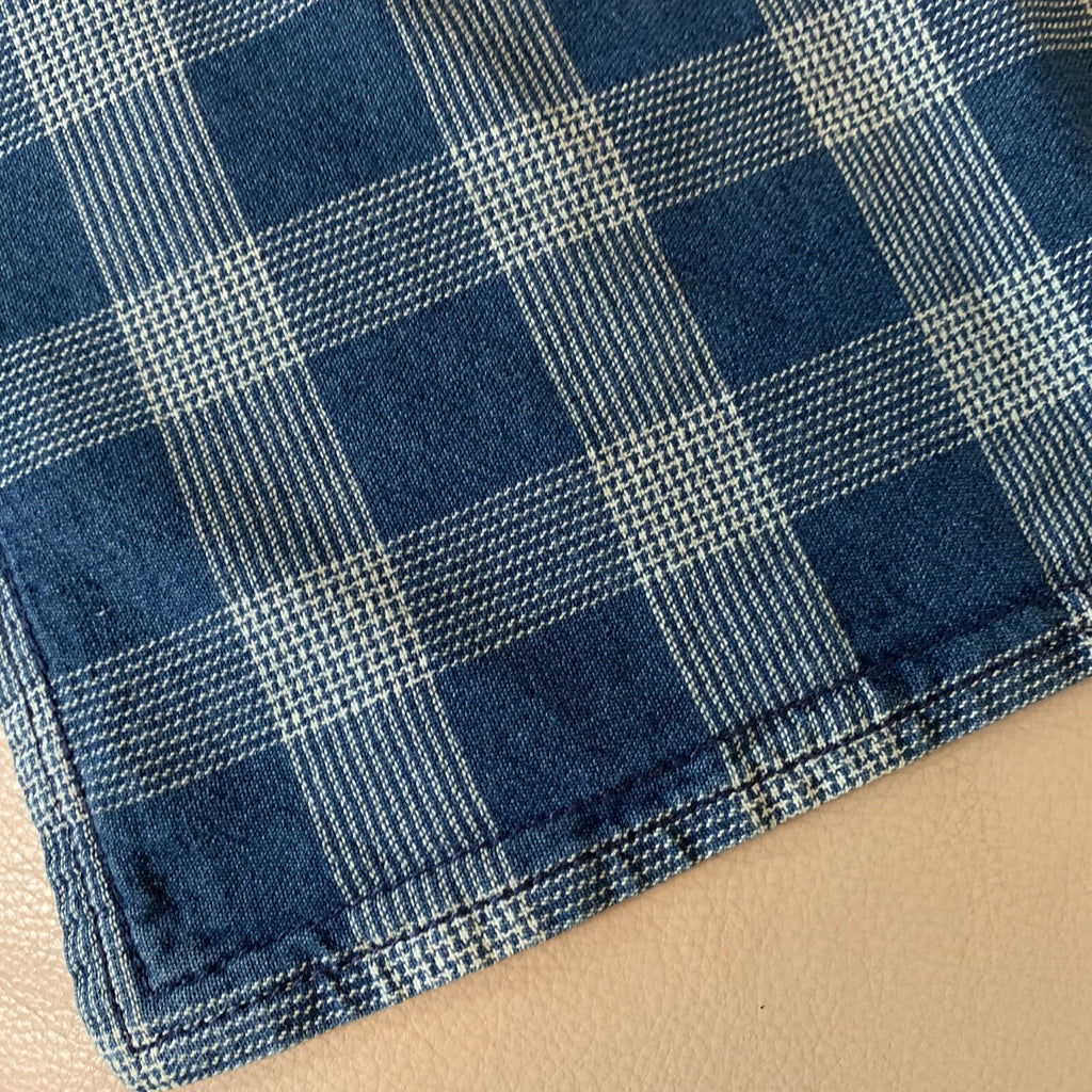 Pottery Barn Plaid Pillow Sham Disney holiday party gift blue check buffalo 1