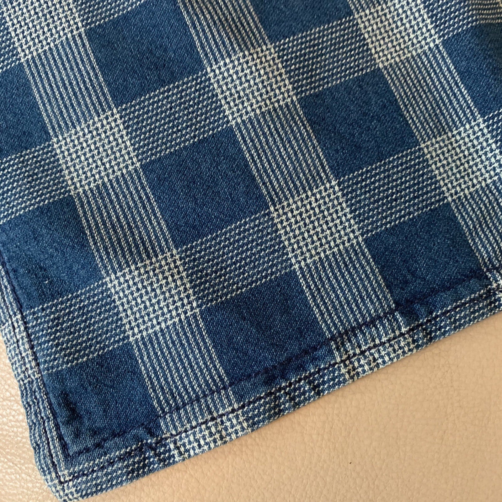 Pottery Barn Plaid Pillow Sham Disney holiday party gift blue check buffalo 1