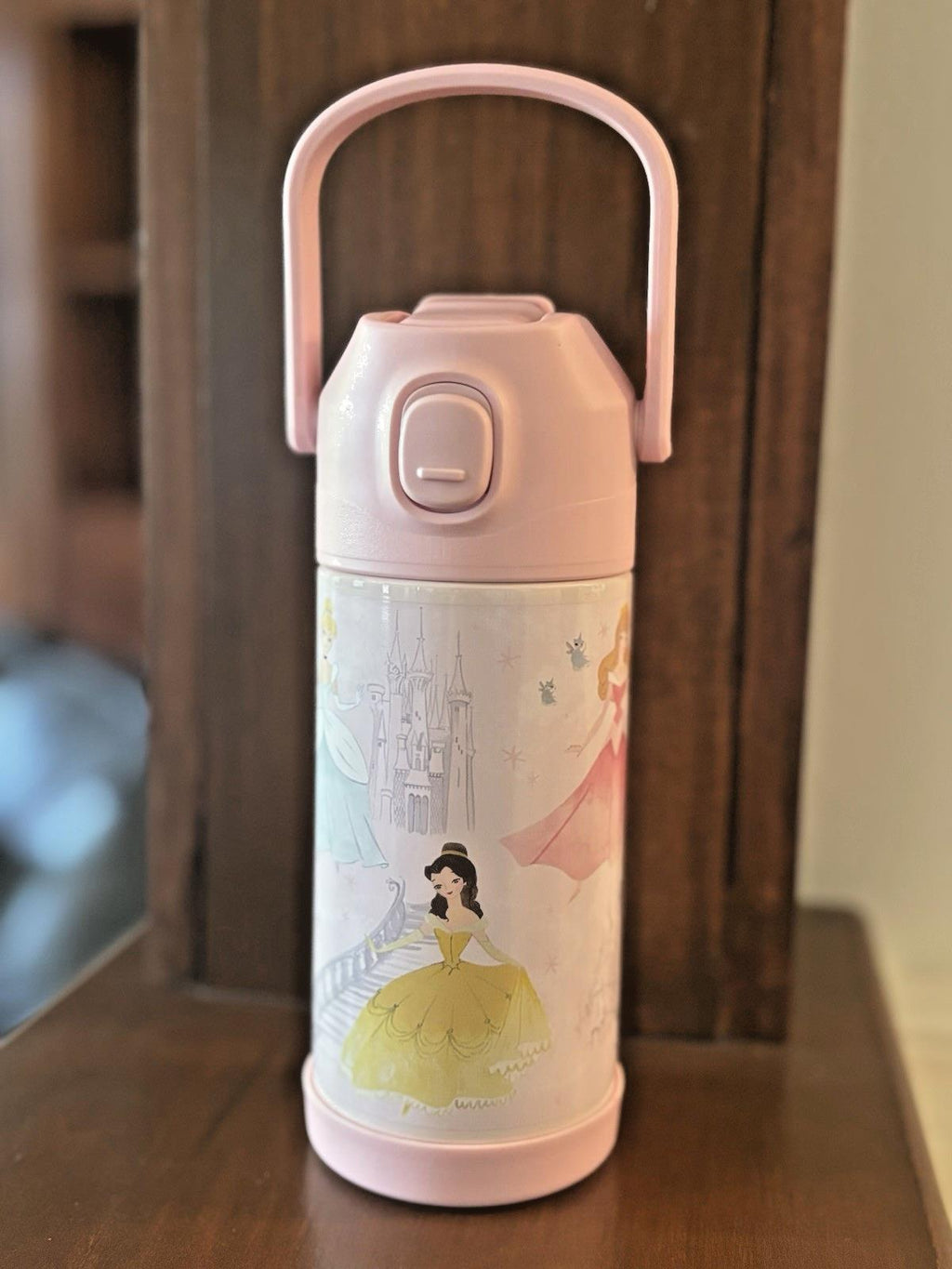 Pottery barn school princess Belle WATER Bottle Disney travel girl PINK pre k