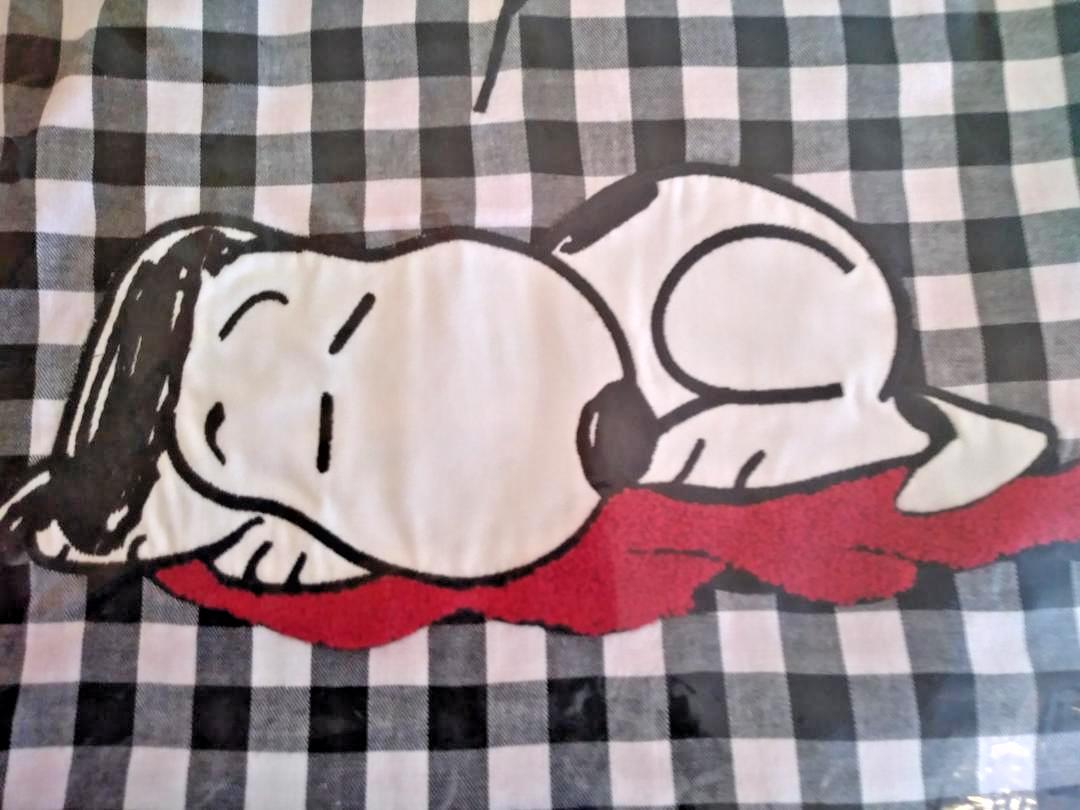 Pottery Barn Snoopy Disney Peanuts pillow Sham plaid kids dog holiday gift 1