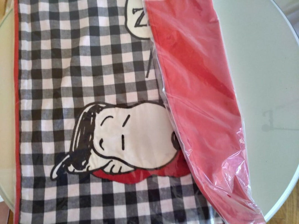 Pottery Barn Snoopy Disney Peanuts pillow Sham plaid kids dog holiday gift 1
