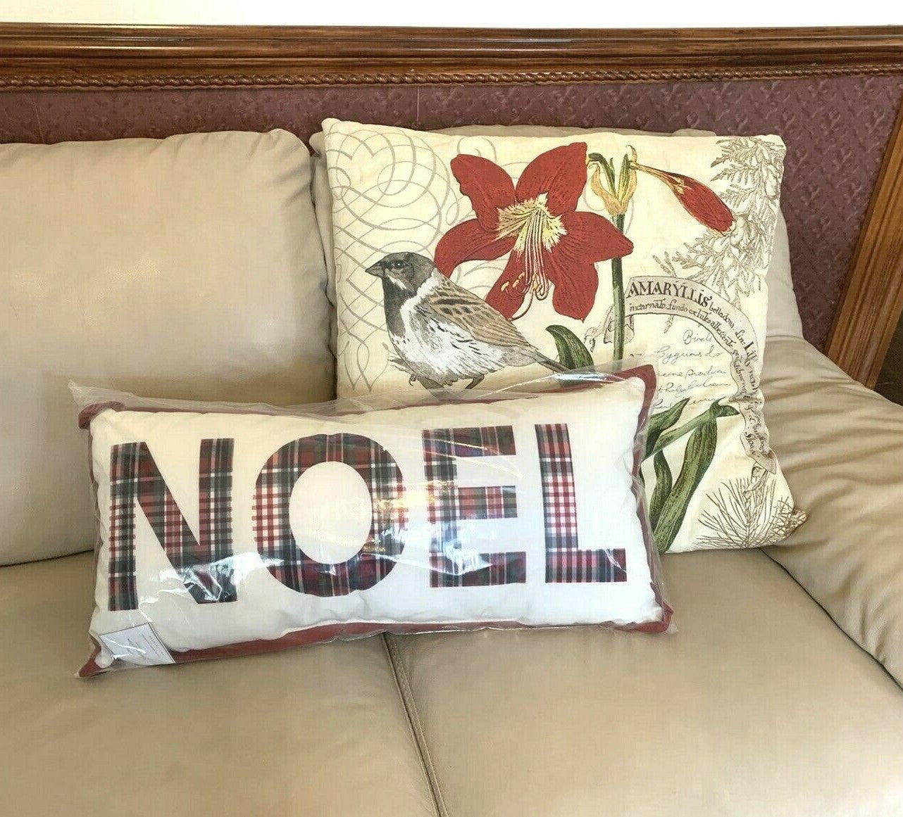 Pottery Barn Holiday Plaid Christmas Pillow Noel Disney party gift Birthday q