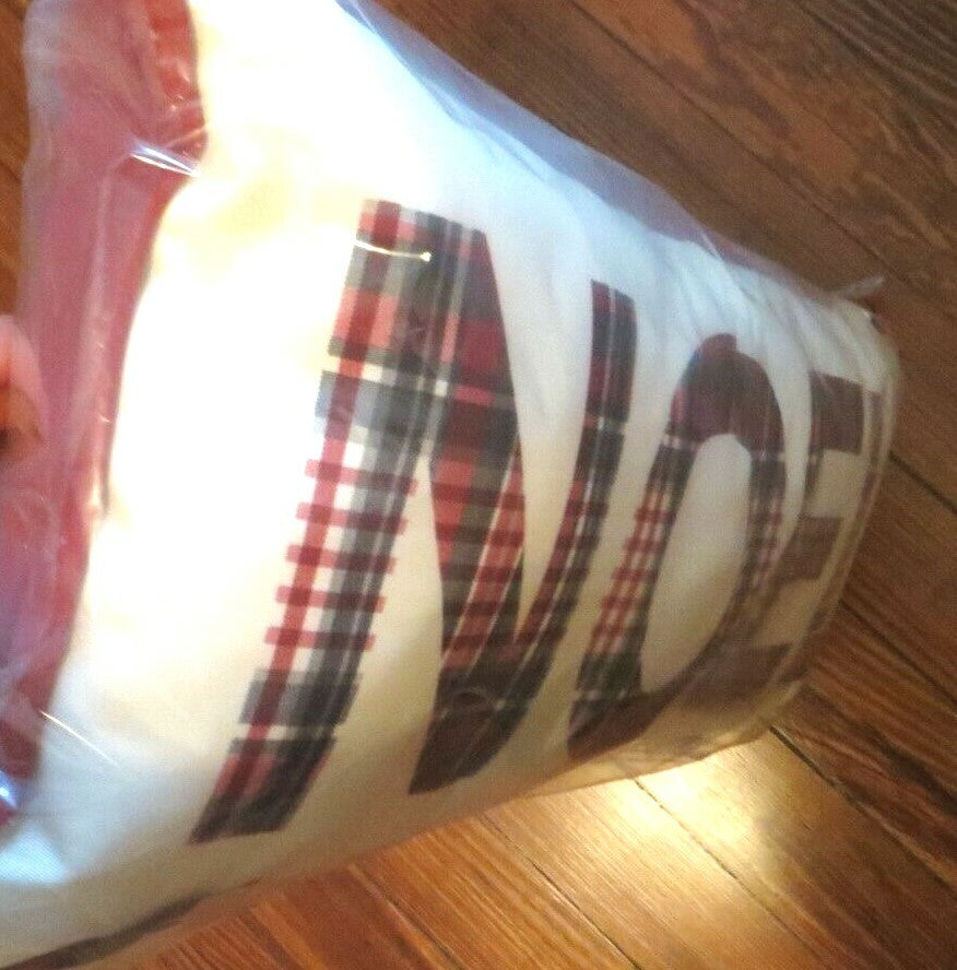 Pottery Barn Holiday Plaid Christmas Pillow Noel Disney party gift Birthday q