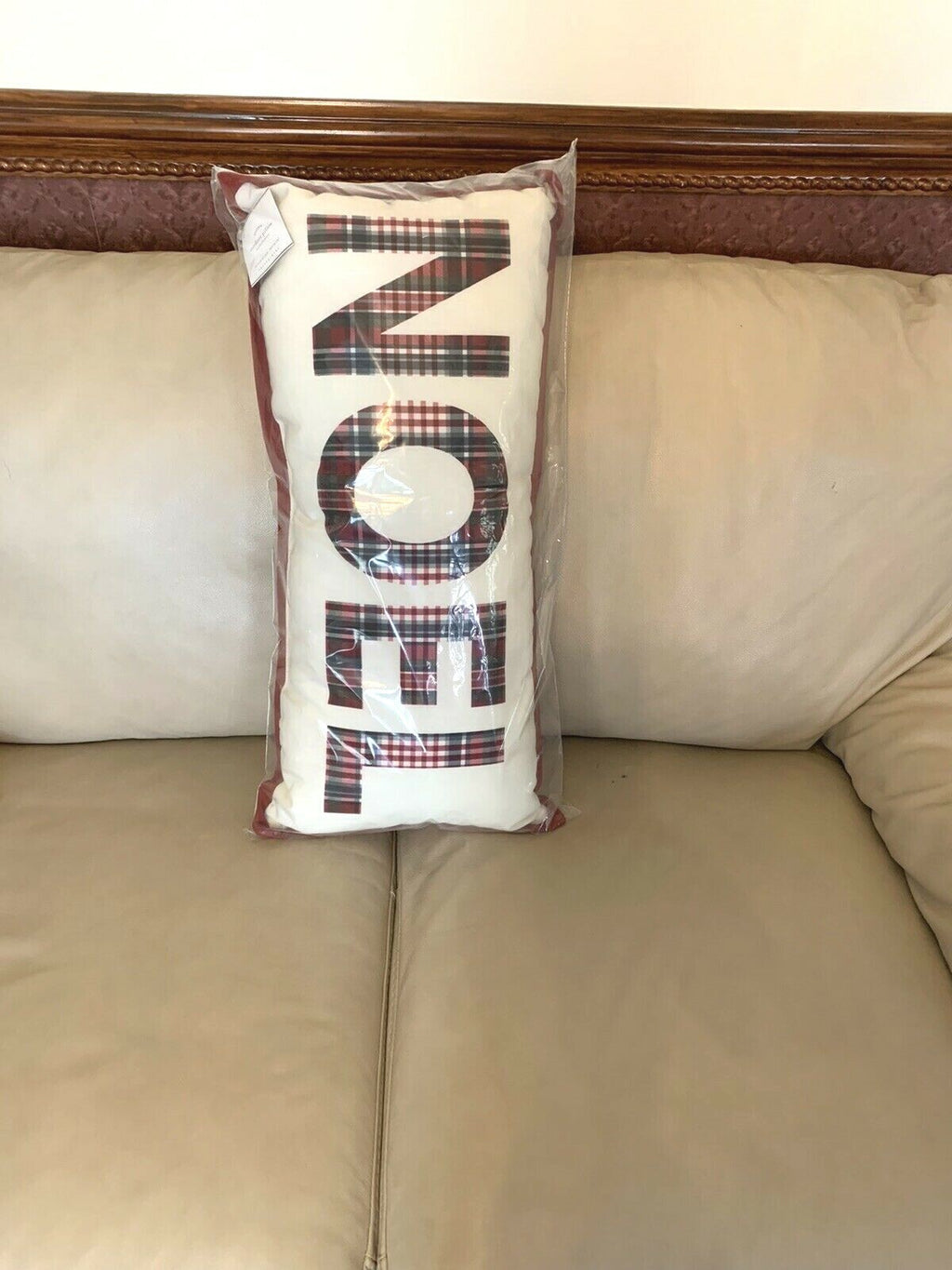 Pottery Barn Holiday Plaid Christmas Pillow Noel Disney party gift Birthday q